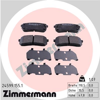 Kit pastiglie freno, Freno a disco - 24599.155.1 ZIMMERMANN