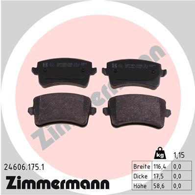Brake Pad Set, disc brake - 24606.175.1 ZIMMERMANN