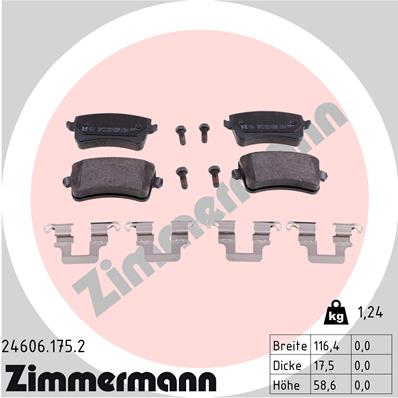Brake Pad Set, disc brake - 24606.175.2 ZIMMERMANN
