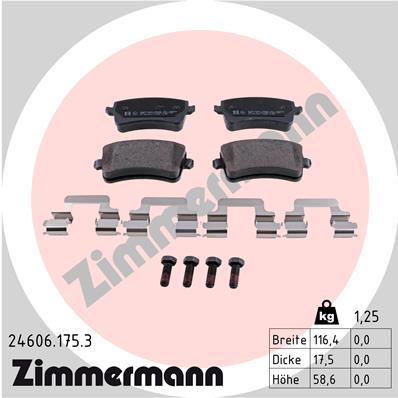 Kit pastiglie freno, Freno a disco - 24606.175.3 ZIMMERMANN