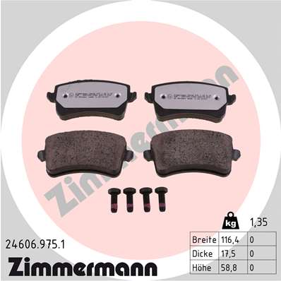 Brake Pad Set, disc brake - 24606.975.1 ZIMMERMANN