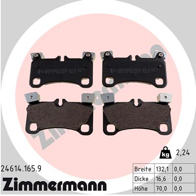 Kit pastiglie freno, Freno a disco - 24614.165.9 ZIMMERMANN