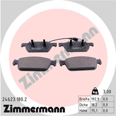 Kit pastiglie freno, Freno a disco - 24623.180.2 ZIMMERMANN