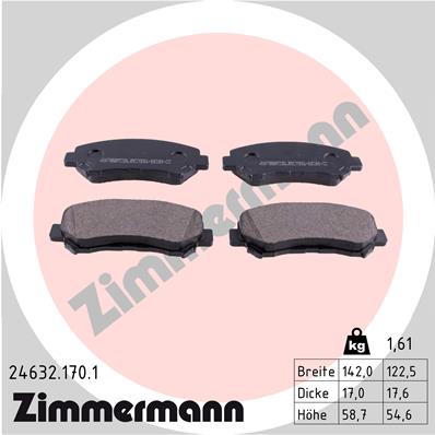 Kit pastiglie freno, Freno a disco - 24632.170.1 ZIMMERMANN