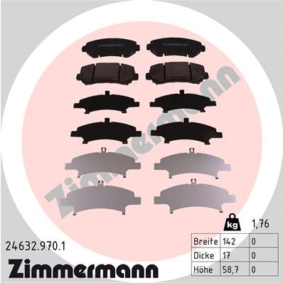Kit pastiglie freno, Freno a disco - 24632.970.1 ZIMMERMANN