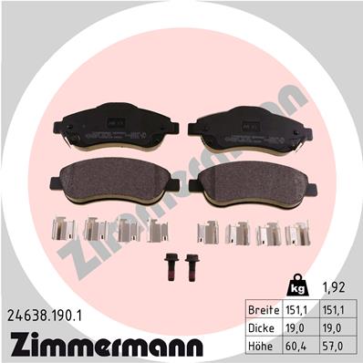 Kit pastiglie freno, Freno a disco - 24638.190.1 ZIMMERMANN