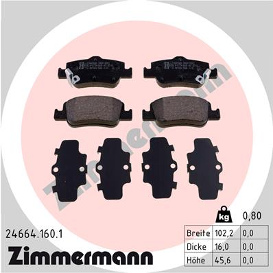 Kit pastiglie freno, Freno a disco - 24664.160.1 ZIMMERMANN