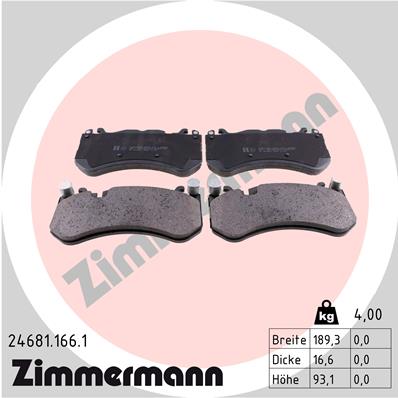 Kit pastiglie freno, Freno a disco - 24681.166.1 ZIMMERMANN