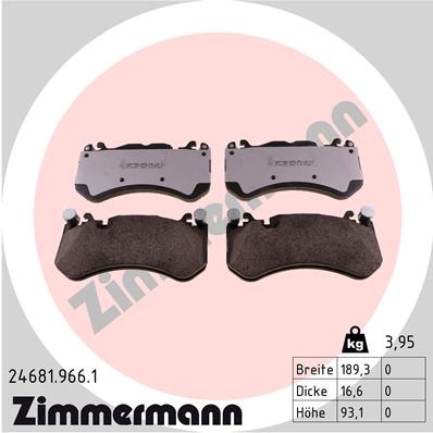 Kit pastiglie freno, Freno a disco - 24681.966.1 ZIMMERMANN