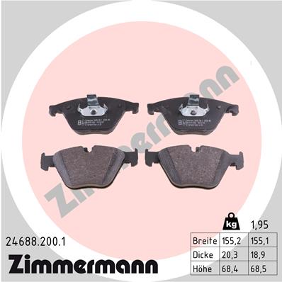 Kit pastiglie freno, Freno a disco - 24688.200.1 ZIMMERMANN