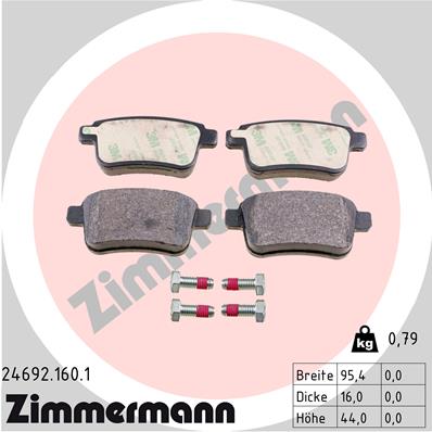 Brake Pad Set, disc brake - 24692.160.1 ZIMMERMANN
