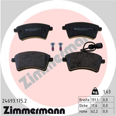 Brake Pad Set, disc brake - 24693.175.2 ZIMMERMANN