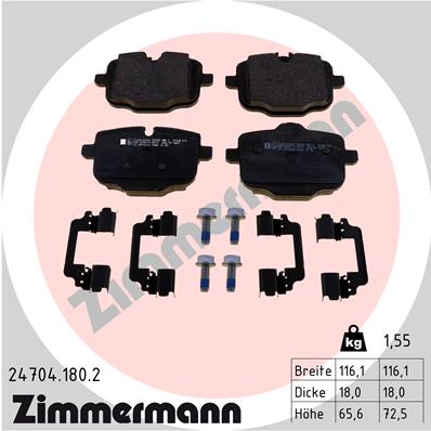 Brake Pad Set, disc brake - 24704.180.2 ZIMMERMANN
