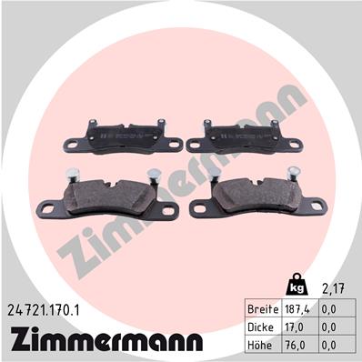 Brake Pad Set, disc brake - 24721.170.1 ZIMMERMANN