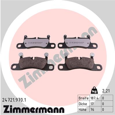 Brake Pad Set, disc brake - 24721.970.1 ZIMMERMANN
