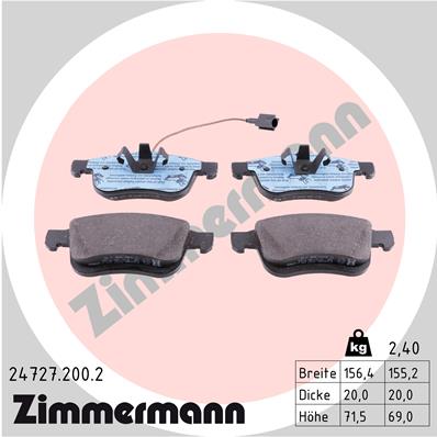 Brake Pad Set, disc brake - 24727.200.2 ZIMMERMANN