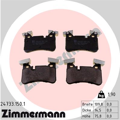 Kit pastiglie freno, Freno a disco - 24733.150.1 ZIMMERMANN