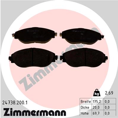 Kit pastiglie freno, Freno a disco - 24738.200.1 ZIMMERMANN