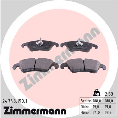 Brake Pad Set, disc brake - 24743.190.1 ZIMMERMANN