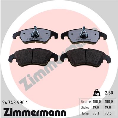 Brake Pad Set, disc brake - 24743.990.1 ZIMMERMANN