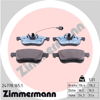 Kit pastiglie freno, Freno a disco - 24778.165.1 ZIMMERMANN