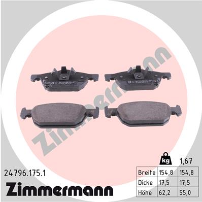 Kit pastiglie freno, Freno a disco - 24796.175.1 ZIMMERMANN