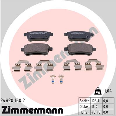 Brake Pad Set, disc brake - 24820.160.2 ZIMMERMANN
