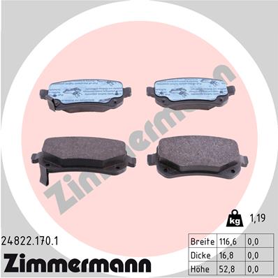 Kit pastiglie freno, Freno a disco - 24822.170.1 ZIMMERMANN