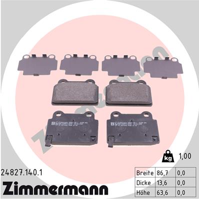 Brake Pad Set, disc brake - 24827.140.1 ZIMMERMANN