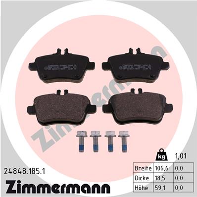 Brake Pad Set, disc brake - 24848.185.1 ZIMMERMANN