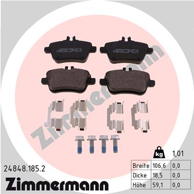 Brake Pad Set, disc brake - 24848.185.2 ZIMMERMANN
