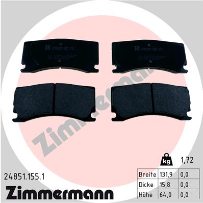 Brake Pad Set, disc brake - 24851.155.1 ZIMMERMANN