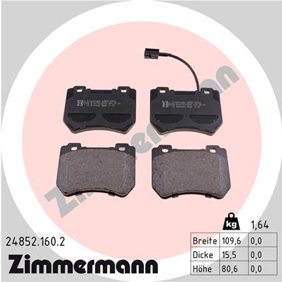 Kit pastiglie freno, Freno a disco - 24852.160.2 ZIMMERMANN