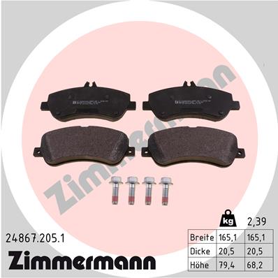 Kit pastiglie freno, Freno a disco - 24867.205.1 ZIMMERMANN