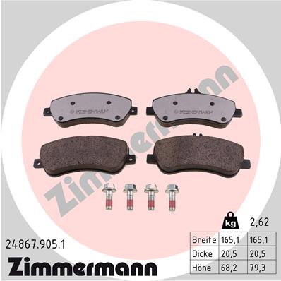 Kit pastiglie freno, Freno a disco - 24867.905.1 ZIMMERMANN