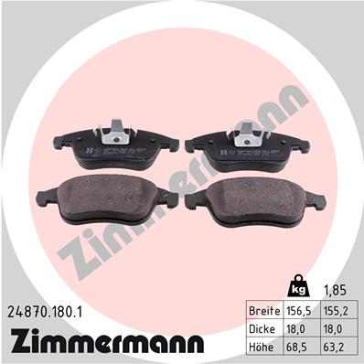 Brake Pad Set, disc brake - 24870.180.1 ZIMMERMANN