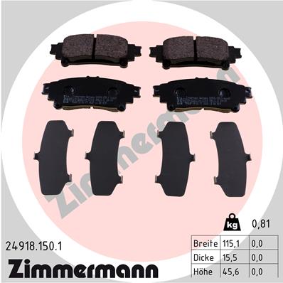 Kit pastiglie freno, Freno a disco - 24918.150.1 ZIMMERMANN