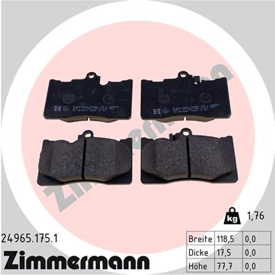 Kit pastiglie freno, Freno a disco - 24965.175.1 ZIMMERMANN
