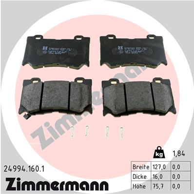 Kit pastiglie freno, Freno a disco - 24994.160.1 ZIMMERMANN