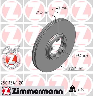 Brake Disc - 250.1349.20 ZIMMERMANN