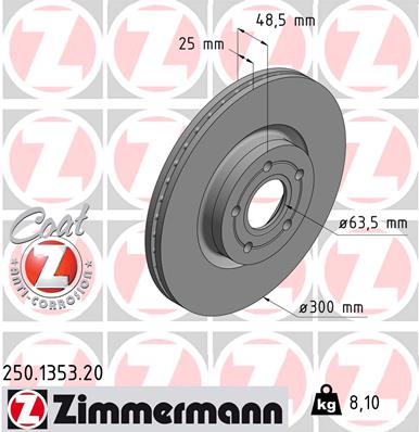 Brake Disc - 250.1353.20 ZIMMERMANN
