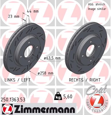 Brake Disc - 250.1363.53 ZIMMERMANN