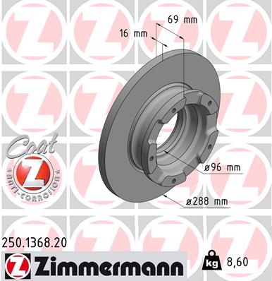 Brake Disc - 250.1368.20 ZIMMERMANN