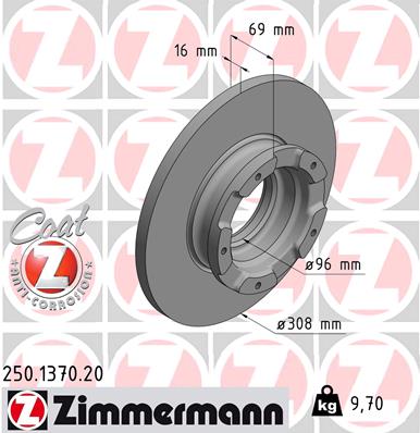 Brake Disc - 250.1370.20 ZIMMERMANN