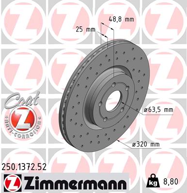 Brake Disc - 250.1372.52 ZIMMERMANN