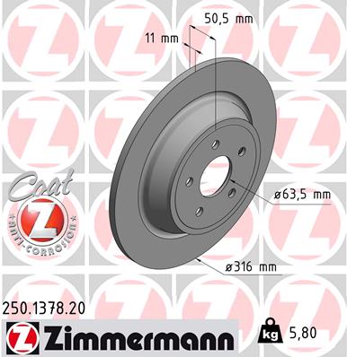 Brake Disc - 250.1378.20 ZIMMERMANN