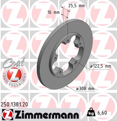 Brake Disc - 250.1381.20 ZIMMERMANN