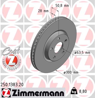 Brake Disc - 250.1383.20 ZIMMERMANN