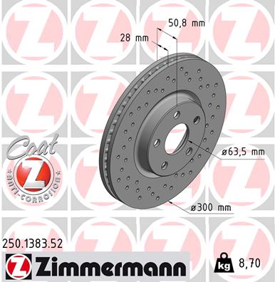 Brake Disc - 250.1383.52 ZIMMERMANN