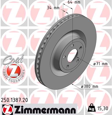 Bremsscheibe - 250.1387.20 ZIMMERMANN